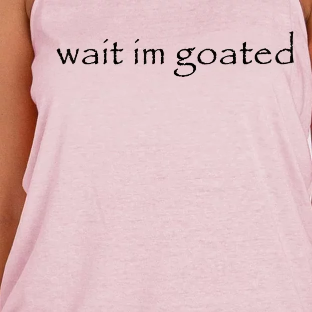 Wait Im Goated Funny Women's Knotted Racerback Tank