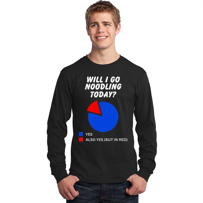 Will I Go Noodling Today Sarcastic Pie Chart Rug Noodler Long Sleeve Shirt