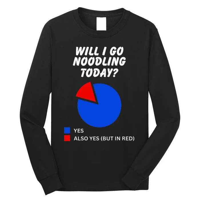 Will I Go Noodling Today Sarcastic Pie Chart Rug Noodler Long Sleeve Shirt