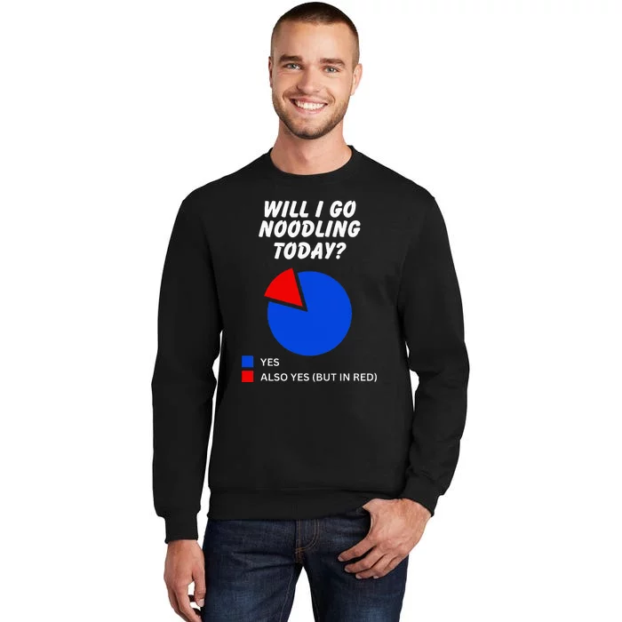 Will I Go Noodling Today Sarcastic Pie Chart Rug Noodler Tall Sweatshirt