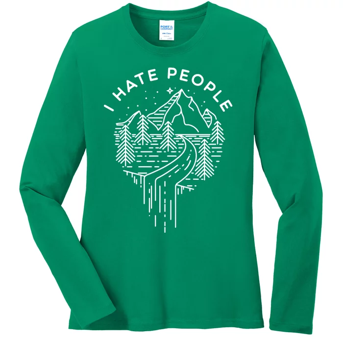 Words I Hate People Adventure Mountains Nature Ladies Long Sleeve Shirt