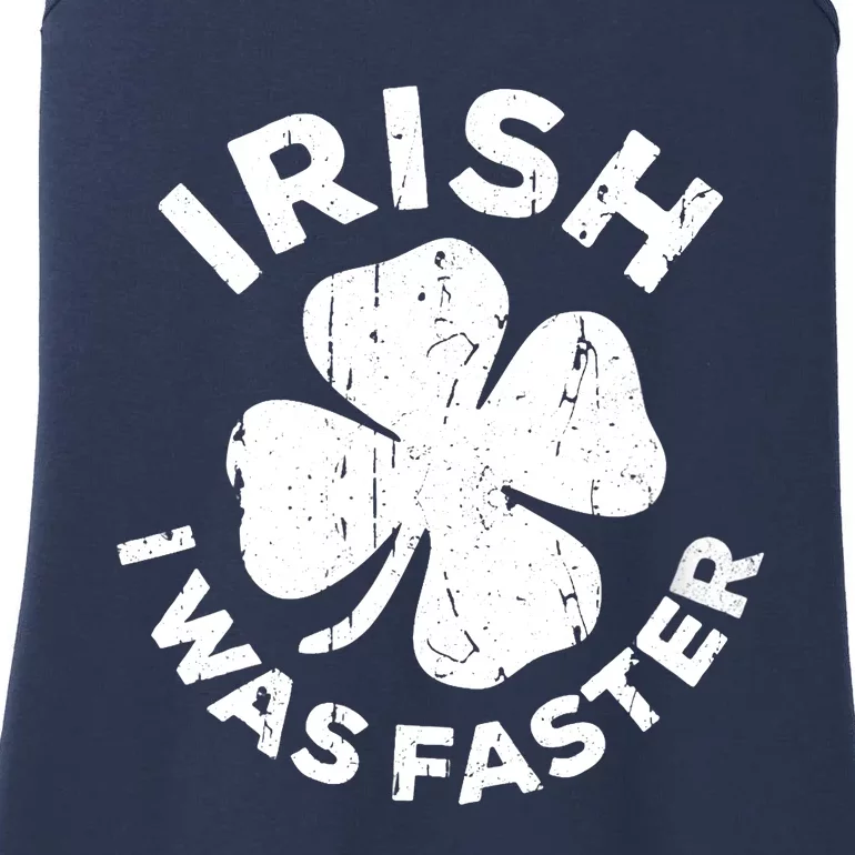 Wo Irish I Was Faster Lucky Shamrock St Patrick's Day V-Neck Ladies Essential Tank