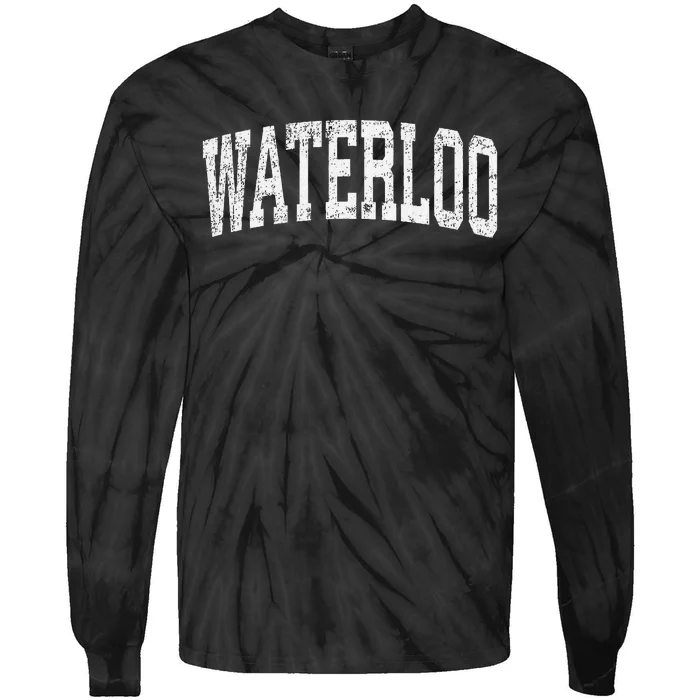 Waterloo Iowa Ia Vintage Athletic Sports Design Tie-Dye Long Sleeve Shirt