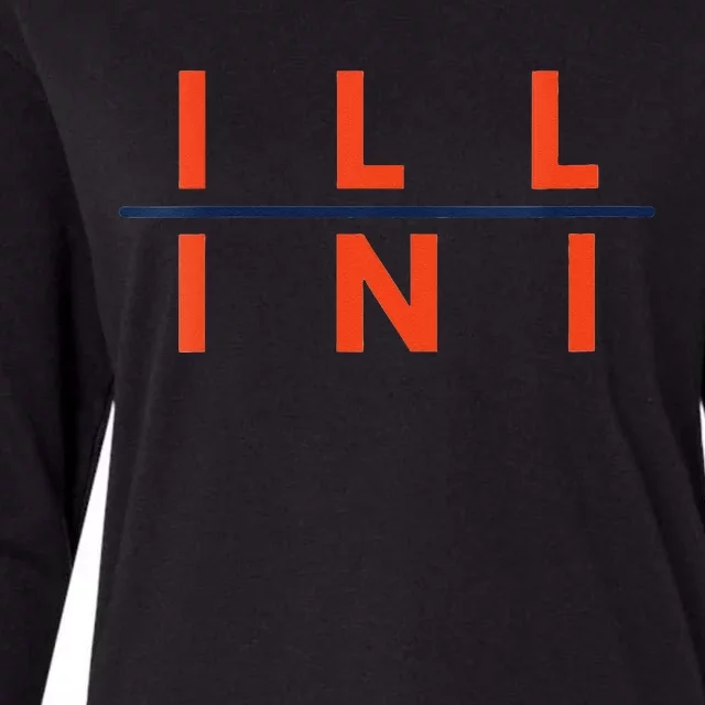 Womens Illinois IL Fans Womens Cotton Relaxed Long Sleeve T-Shirt