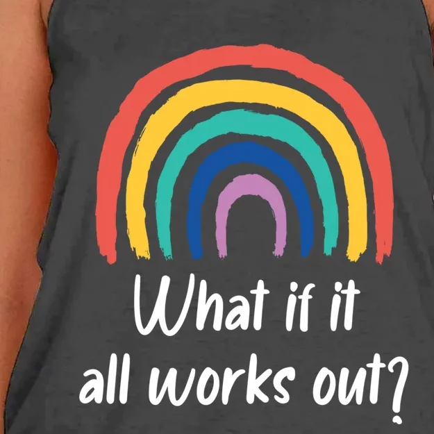 What If It All Works Out? Rainbow S Love Gift Women's Knotted Racerback Tank