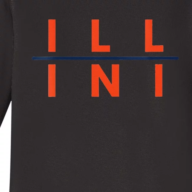 Womens Illinois IL Fans Baby Long Sleeve Bodysuit