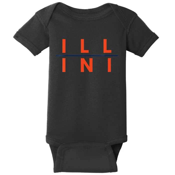 Womens Illinois IL Fans Baby Bodysuit