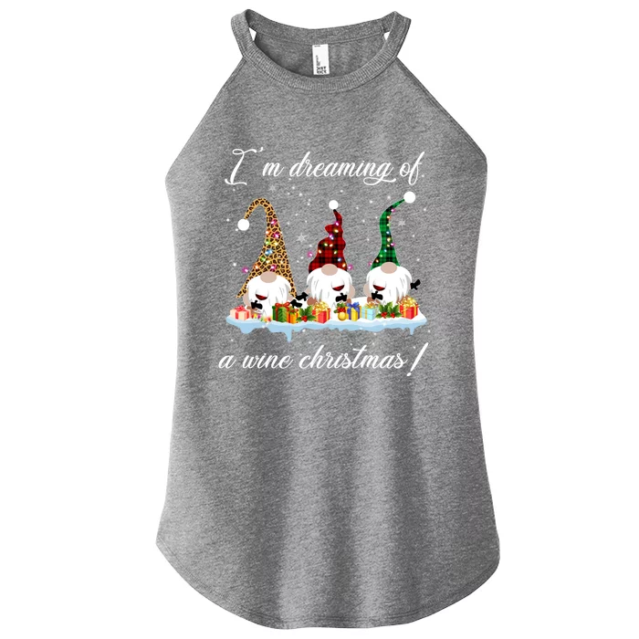 Wo Ing I'm Dreaming Of A Wine Christmas Gnome Xmas Gift Women’s Perfect Tri Rocker Tank