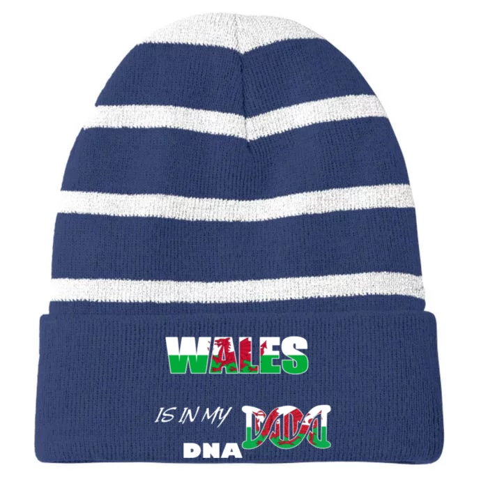 Wales It's In My DNA Striped Beanie with Solid Band