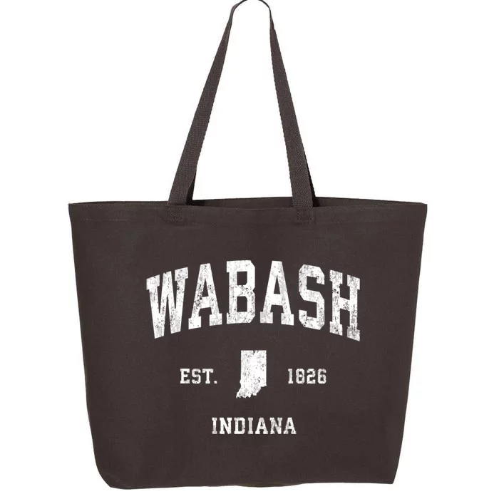 Wabash Indiana In Vintage Established Athletic 25L Jumbo Tote