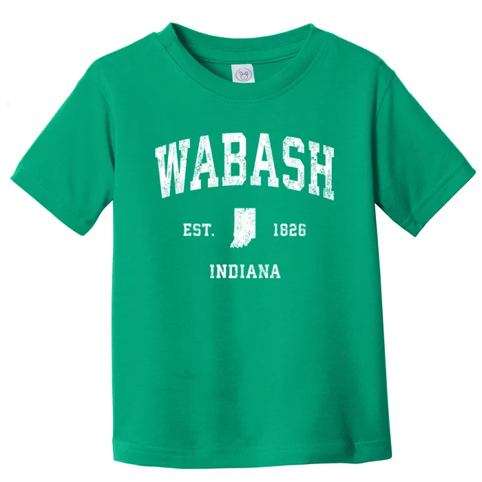 Wabash Indiana In Vintage Established Athletic Toddler T-Shirt