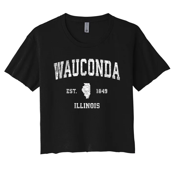 Wauconda Illinois Il Vintage Sports Women's Crop Top Tee