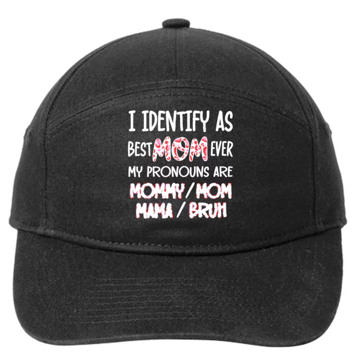 Womens I Identify As Best Mom Ever Groovy Leopard Print 7-Panel Snapback Hat