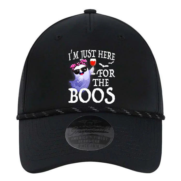 Women Im Just Here For The Boos Cute Halloween Ghost Wine Performance The Dyno Cap