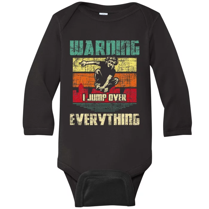 Warning I Jump Over Everything Parkour Enthusiast Baby Long Sleeve Bodysuit