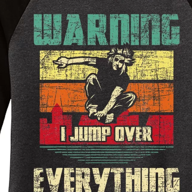 Warning I Jump Over Everything Parkour Enthusiast Women's Tri-Blend 3/4-Sleeve Raglan Shirt