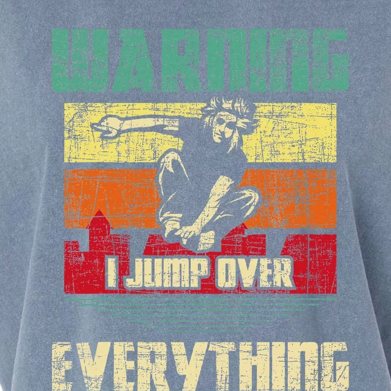 Warning I Jump Over Everything Parkour Enthusiast Garment-Dyed Women's Muscle Tee