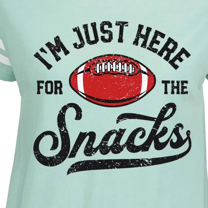 Wo I'm Just Here For The Snacks Funny Fantasy Football League V-Neck Enza Ladies Jersey Football T-Shirt