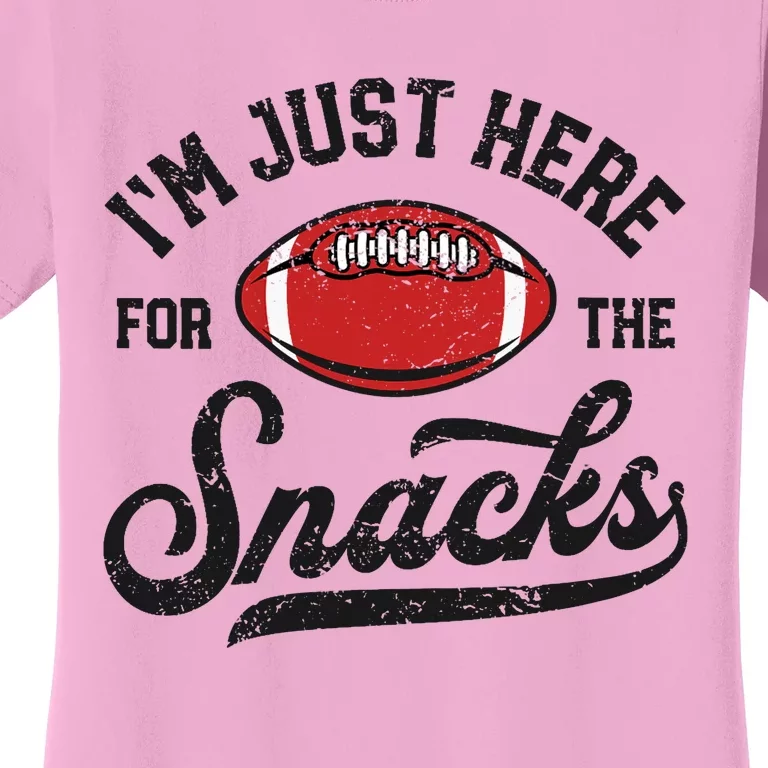 Wo I'm Just Here For The Snacks Funny Fantasy Football League V-Neck Women's T-Shirt