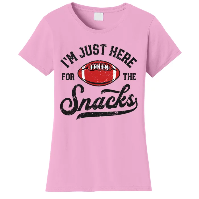 Wo I'm Just Here For The Snacks Funny Fantasy Football League V-Neck Women's T-Shirt