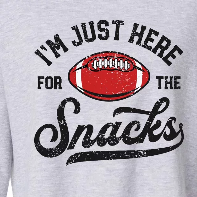 Wo I'm Just Here For The Snacks Funny Fantasy Football League V-Neck Cropped Pullover Crew