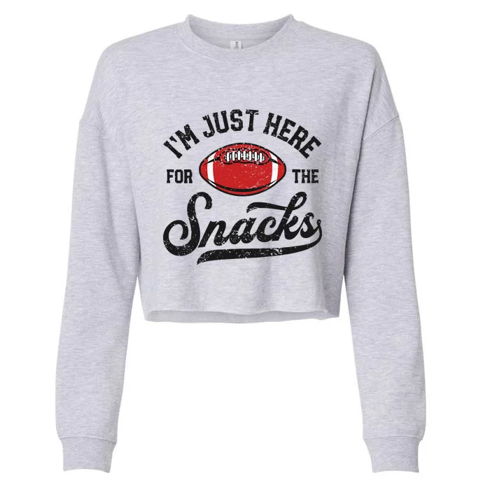 Wo I'm Just Here For The Snacks Funny Fantasy Football League V-Neck Cropped Pullover Crew