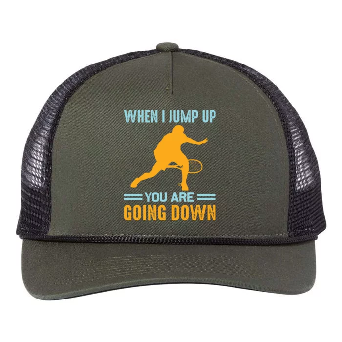 When I Jump Up You Are Going Down Retro Rope Trucker Hat Cap