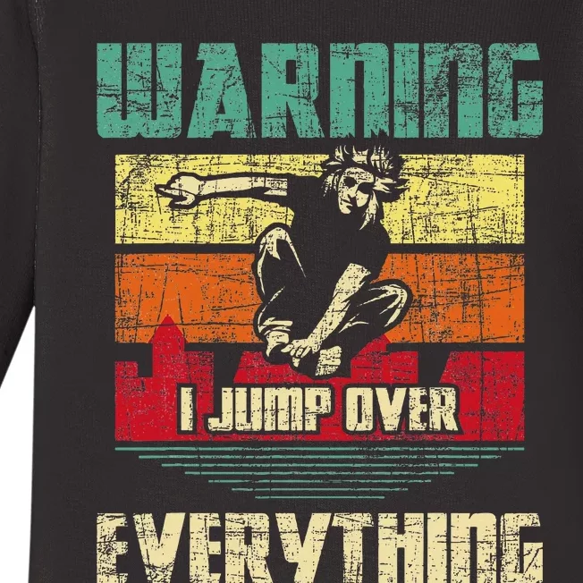 Warning I Jump Over Everything Parkour Enthusiast Baby Long Sleeve Bodysuit