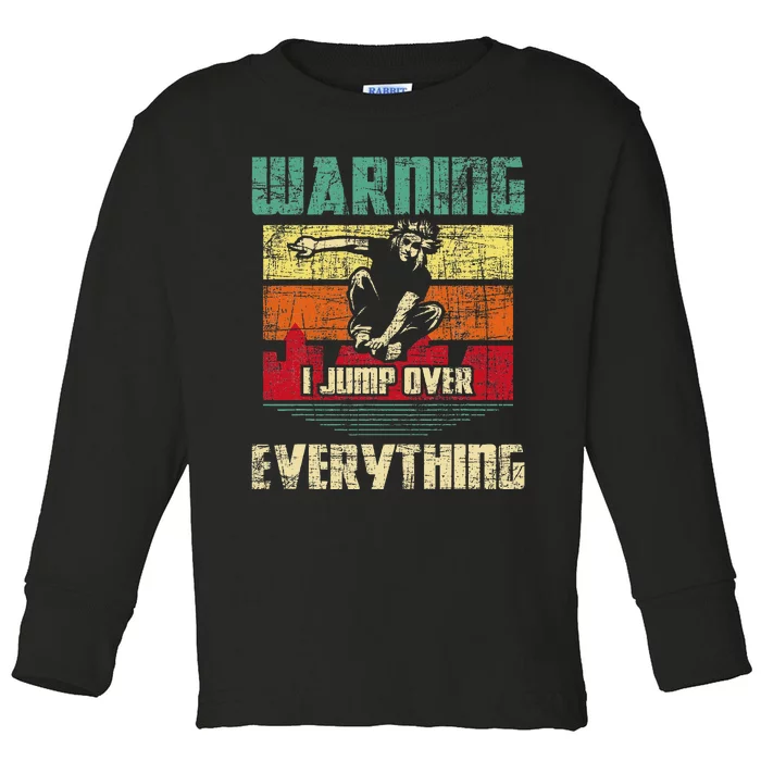 Warning I Jump Over Everything Parkour Enthusiast Toddler Long Sleeve Shirt