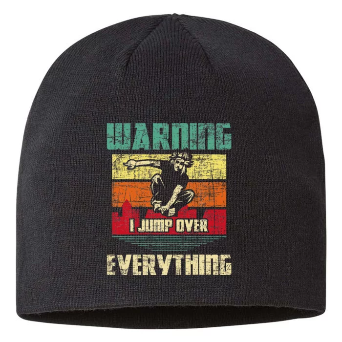 Warning I Jump Over Everything Parkour Enthusiast 8 1/2in Sustainable Knit Beanie