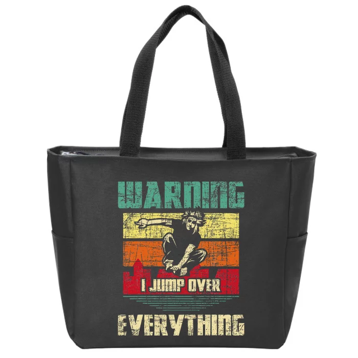 Warning I Jump Over Everything Parkour Enthusiast Zip Tote Bag