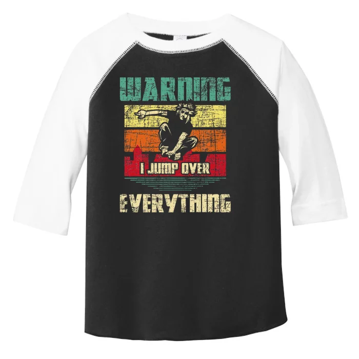 Warning I Jump Over Everything Parkour Enthusiast Toddler Fine Jersey T-Shirt