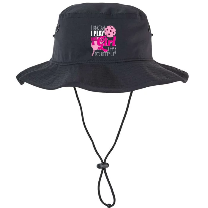 Womens I Know I Play Like A Try To Keep Up Paddleball Player Legacy Cool Fit Booney Bucket Hat