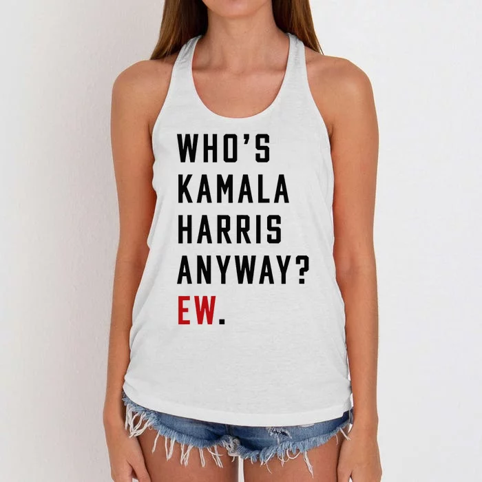 Who Is Kamala Harris Anyway Women's Knotted Racerback Tank