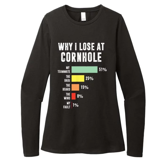 Why I Lose At Cornhole Funny Cornhole Player Womens CVC Long Sleeve Shirt