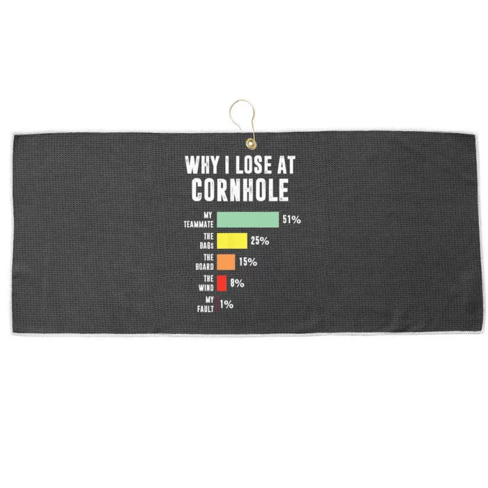 Why I Lose At Cornhole Funny Cornhole Player Large Microfiber Waffle Golf Towel