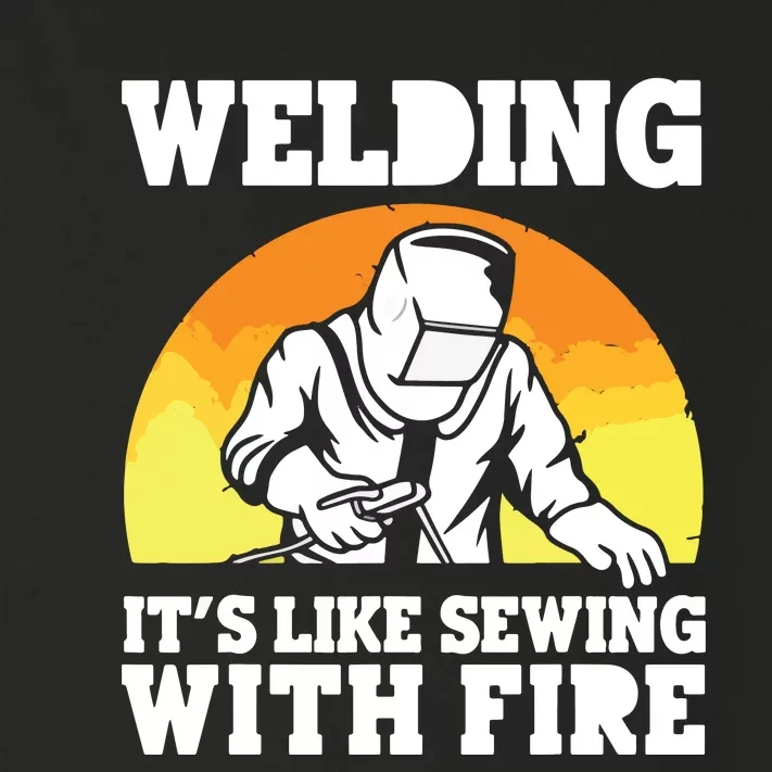 Welding It's Like Sewing With Fire Funny Welder Husband Toddler Long Sleeve Shirt