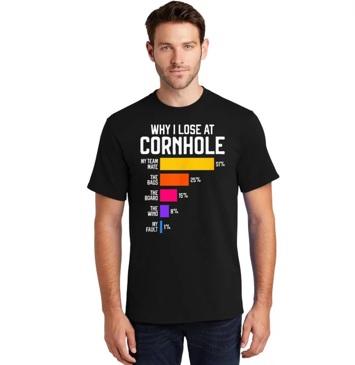 Why I Lose At Cornhole Humor Toss Like A Boss Tall T-Shirt