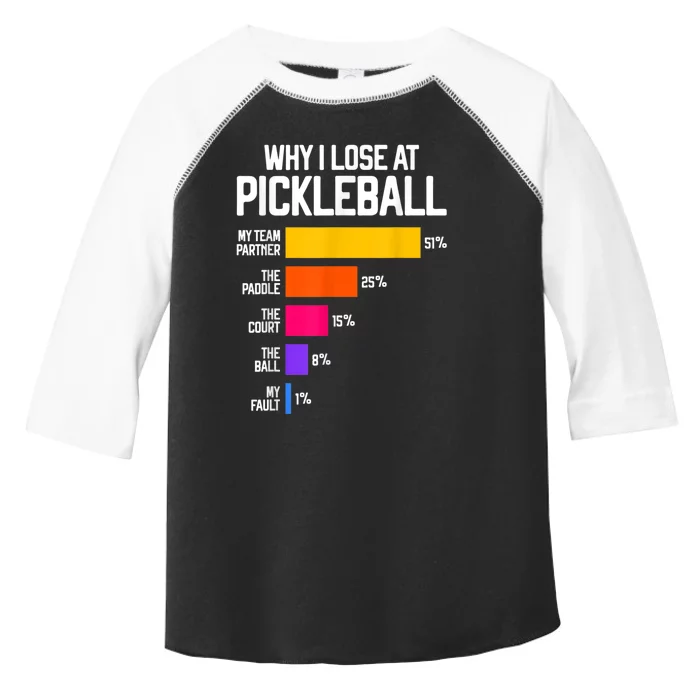 Why I Lose At Pickleball Humor Funny Pickleballers Toddler Fine Jersey T-Shirt