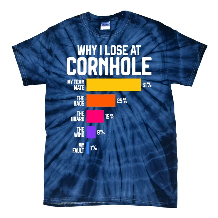 Why I Lose At Cornhole Humor Toss Like A Boss Tie-Dye T-Shirt