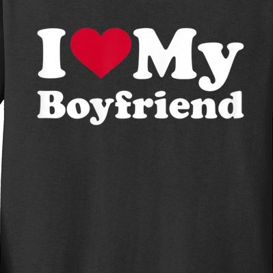 Womens I Love My Boyfriend Kids Long Sleeve Shirt