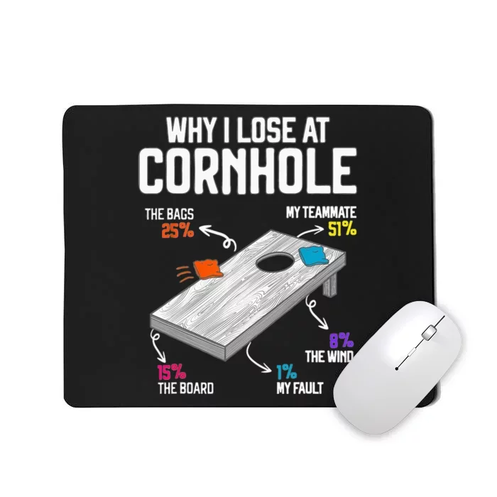 Why I Lose At Cornhole Humor Toss Like A Boss Mousepad