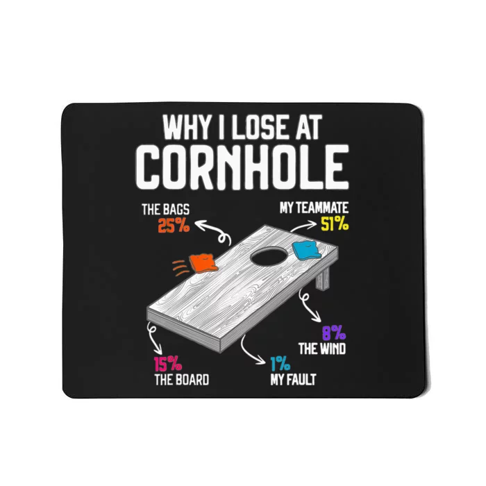 Why I Lose At Cornhole Humor Toss Like A Boss Mousepad