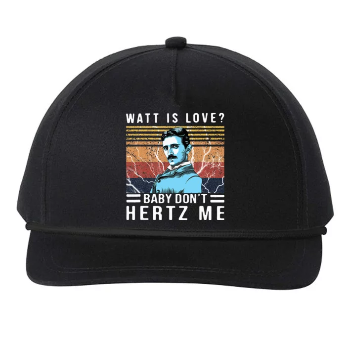 Watt Is Love Baby Don't Hertz Me Nikola Tesla Vintage Snapback Five-Panel Rope Hat