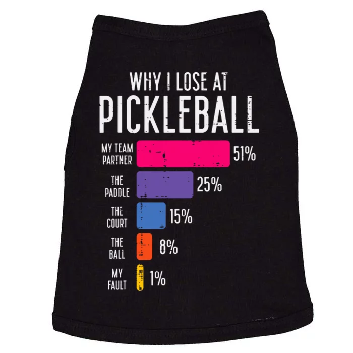 Why I Lose At Pickleball Funny Pickle Ball Doggie Tank