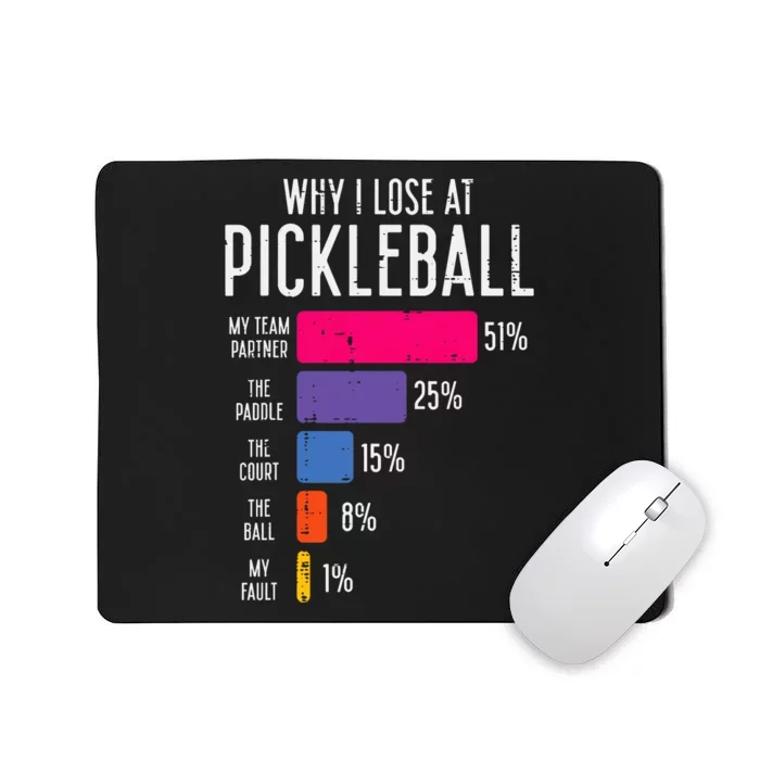 Why I Lose At Pickleball Funny Pickle Ball Mousepad