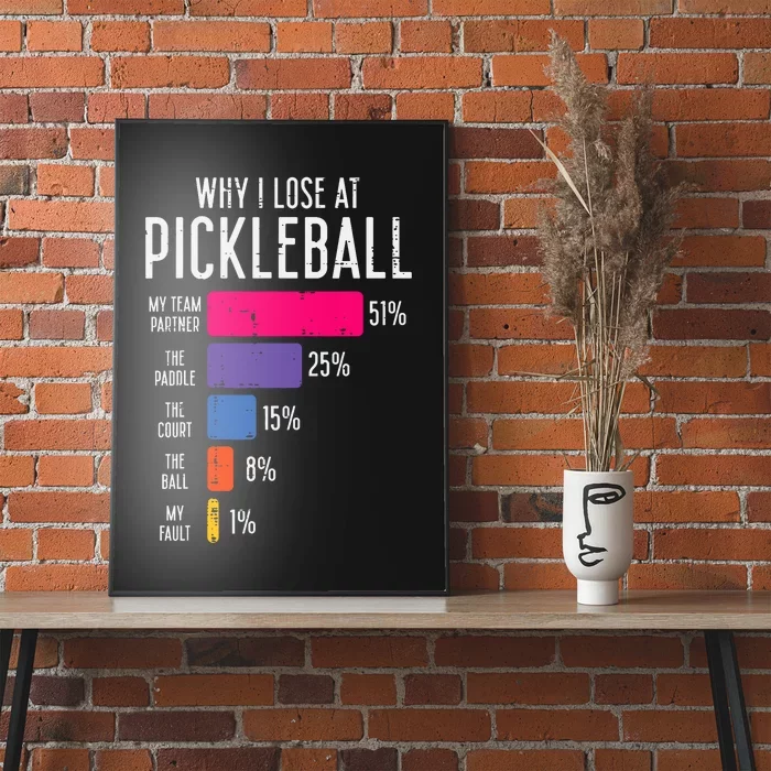 Why I Lose At Pickleball Funny Pickle Ball Poster