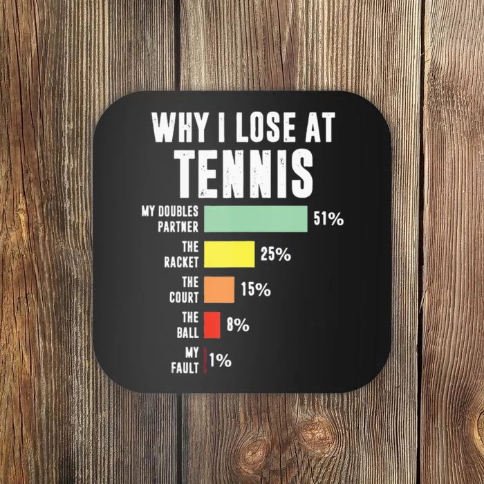 Why I Lose At Tennis Funny Tennis Player Coaster