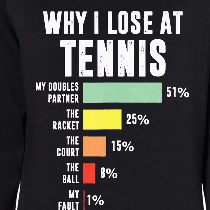 Why I Lose At Tennis Funny Tennis Player Womens California Wash Sweatshirt