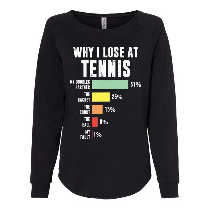 Why I Lose At Tennis Funny Tennis Player Womens California Wash Sweatshirt